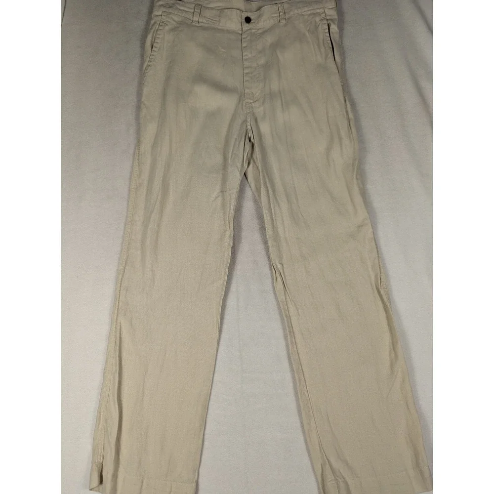 Jos. A. Bank‎ Mens Beige 100% Linen Straight Leg Dress Pants 36W